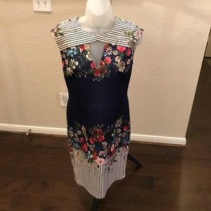 ECI New York Floral Navy Dress Size 2